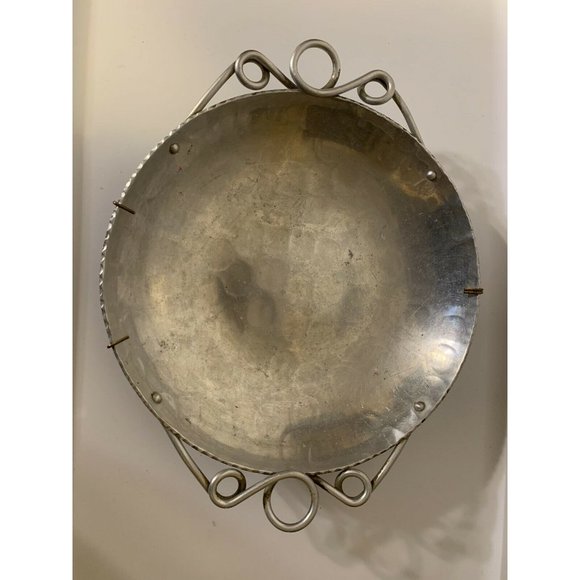 Vintage 9 1/2" Buenilum Hammered Aluminum Round‎ Tray Platter - Picture 4 of 7